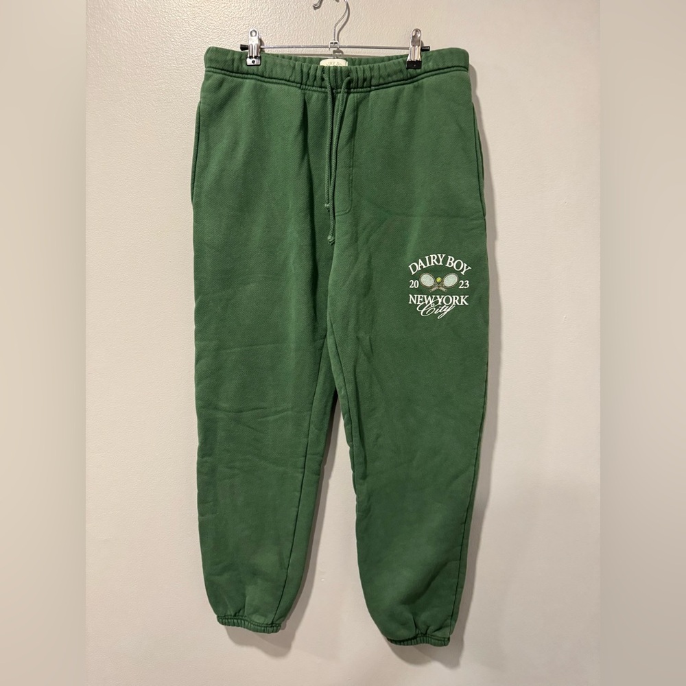 Dairy Boy Green Sweatpants Size Medium - Picture 2 of 7